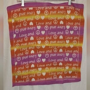 Peace and love bandana